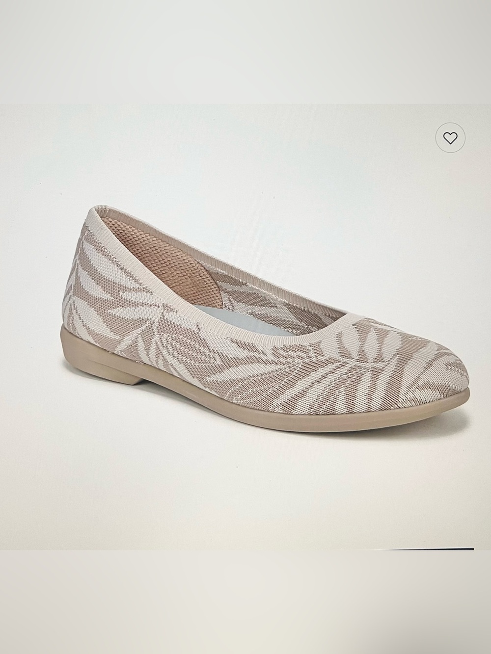Lifestride Kit 2 Ballet Flats Slip-On Cream Ivory Off-White Beige Nude Floral—10
